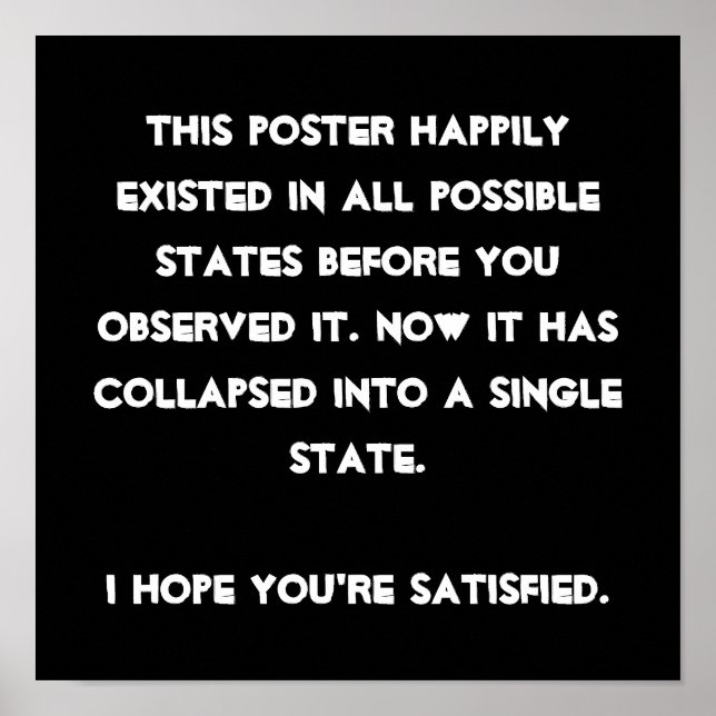 Du hast es zusammengebrochen! Quantenphysik-Spaß Poster (Vorne)