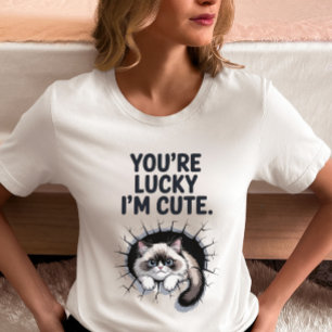 Du hast Glück, dass ich eine süße Katze bin Tri-Blend Shirt