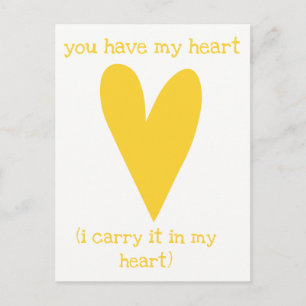 Du hast mein Herz   Gedicht von E.E. Kummings Postkarte