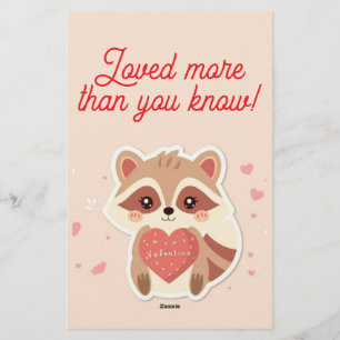 Du hast mein Herz gestohlen Waschbär Valentinstags Briefpapier