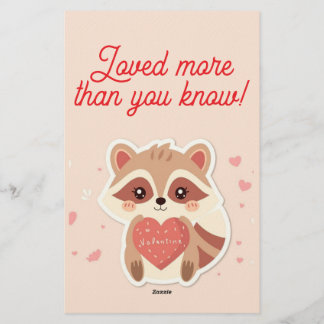 Du hast mein Herz gestohlen Waschbär Valentinstags Briefpapier