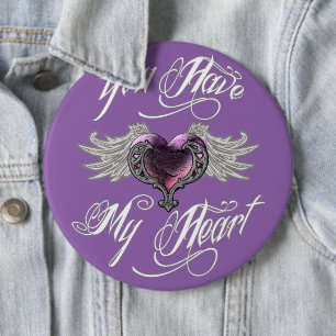 Du hast mein Herz rosa Button