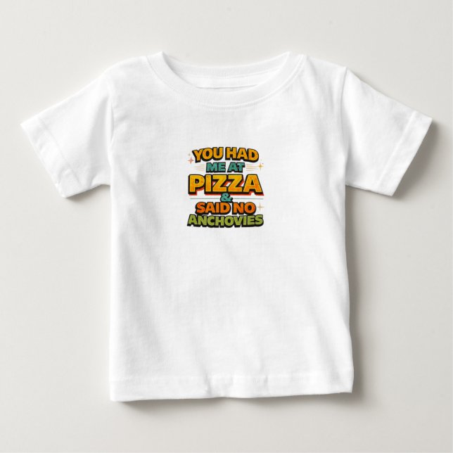 Du hast mich bei Pizza Funny Typography T-Shirt –  (Vorderseite)