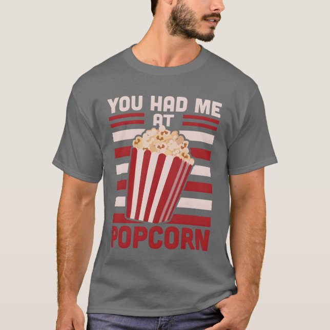 Du hast mich bei Popcorn retro T-Shirt (Vorderseite)
