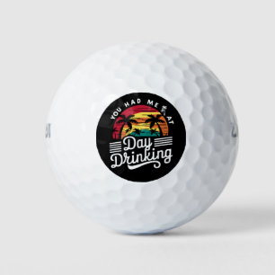 Du hast mich beim Trinken am Tag Funny Retro Stran Golfball