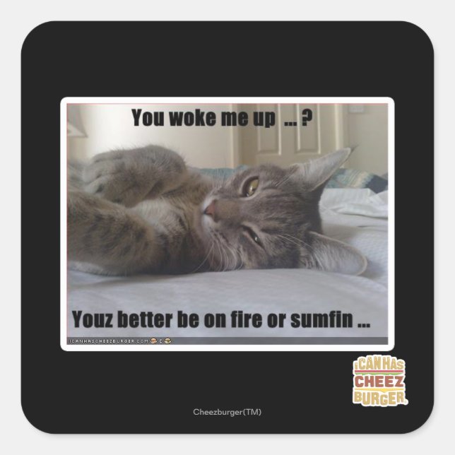 Du hast mich geweckt quadratischer aufkleber (Vorderseite)