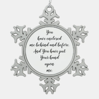 Du hast mich hinten und vorne umschlossen Psalm 13 Schneeflocken Zinn-Ornament