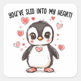 Du hast mich in den Valentinstag meines Herzens ve Quadratischer Aufkleber