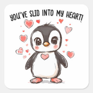 Du hast mich in den Valentinstag meines Herzens ve Quadratischer Aufkleber
