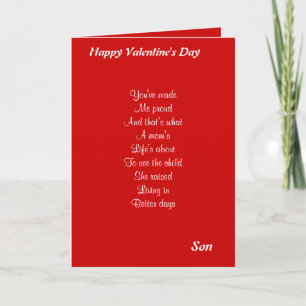 Du hast mich stolz auf Son valentine gemacht Feiertagskarte