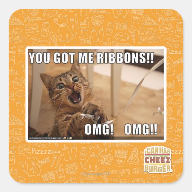 Du hast mir Bänder got! Quadratischer Aufkleber (Vorderseite)