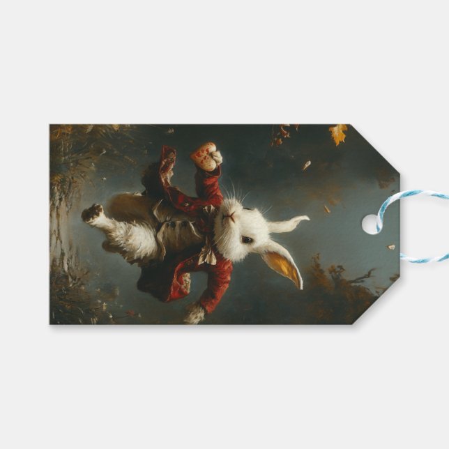 Du hast mir das Herz gestohlen, das Herz-Dieb-Hase Geschenkanhänger (Vorderseite (Horizontal))