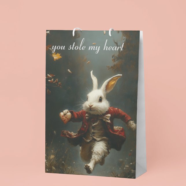 Du hast mir das Herz gestohlen, das Herz-Dieb-Hase Mittlere Geschenktüte (Von Creator hochgeladen)