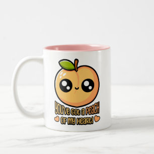 Du hast mir ein Herz Got! Niedlicher Pfirsichpuffe Zweifarbige Tasse