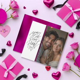 Du hast mir mein Herz-Clean-Pink-Valentin genommen Feiertagskarte