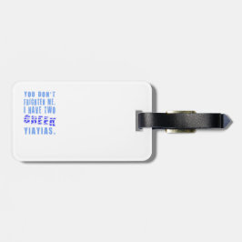 Du hast mir nicht Angst, dass ich zwei griechische Gepäckanhänger