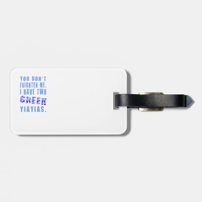 Du hast mir nicht Angst, dass ich zwei griechische Gepäckanhänger (Rückseite horizontal)