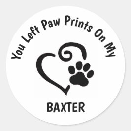 Du hast mir Paw Prints Verlassen Runder Aufkleber