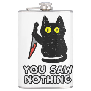 Du hast nichts Black Cat Funny Halloween gesehen Flachmann