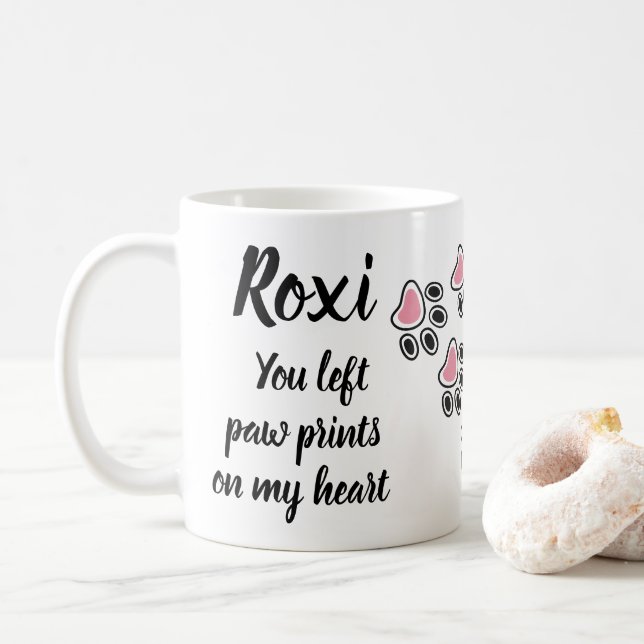 Du hast Paw Prints auf meinem Herzen verlassen Kaffeetasse (Mit Donut)