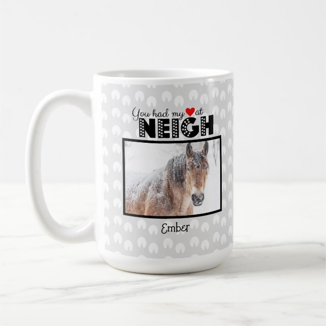 Du hattest mein Herz am Neigh Individuelle Name Fo Kaffeetasse (Links)