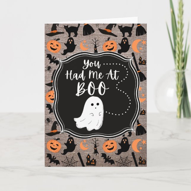 Du hattest mich auf Boo Halloween Card Karte (Vorderseite)