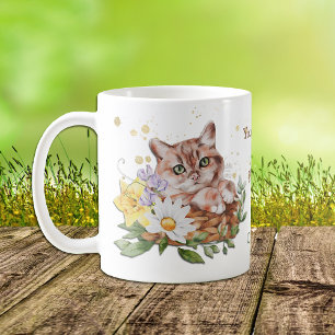 Du hattest mich bei Meow Floral Cat Kaffeetasse