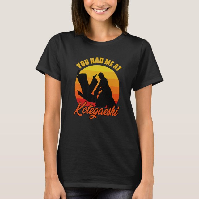 Du hattest mich bei Retro Kotegaeshi Sunset Aikido T-Shirt (Vorderseite)