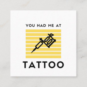 Du hattest mich bei Tattoo Quadratische Visitenkarte