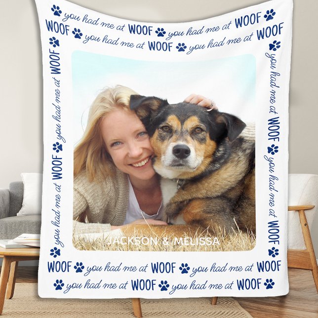 Du hattest mich bei WOOF Personalisiert Hund Lover Fleecedecke (Von Creator hochgeladen)