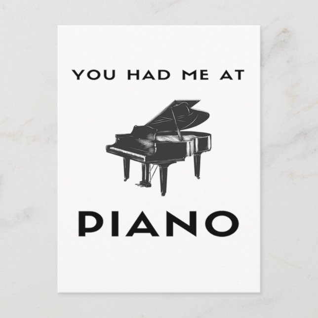 Du hattest mich beim Piano Grand Piano Player Funn Postkarte (Vorderseite)