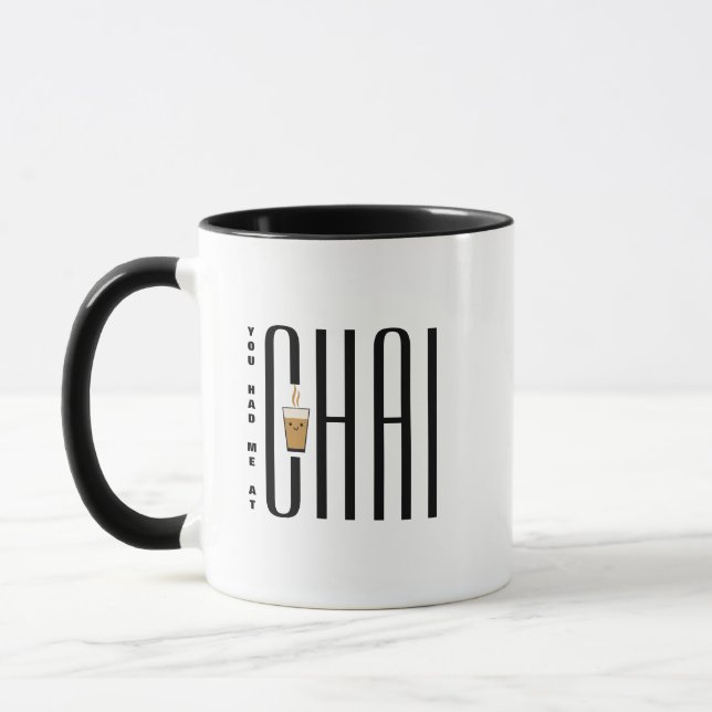 Du hattest mich im Chai Spaß Funny Chai Tea Pub Tasse (Links)