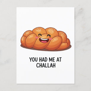 Du hattest mich im Challah Brot Hanukkah jüdisch Einladungspostkarte