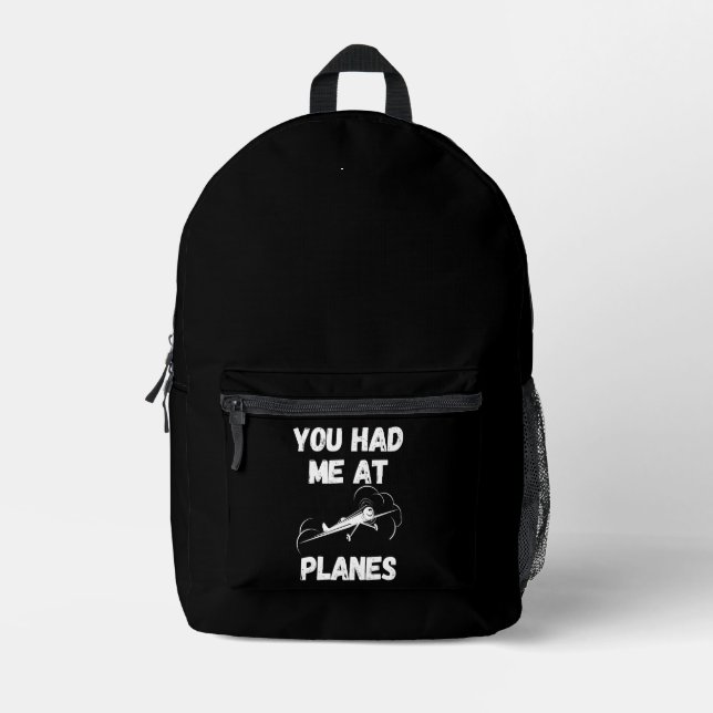 Du hattest mich im Flugzeug, Funny, Simple Aviatio Bedruckter Rucksack (Vorderseite)