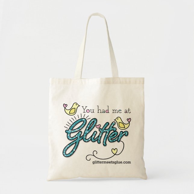 Du hattest mich im Glitzer Tote Bag Tragetasche (Vorne)
