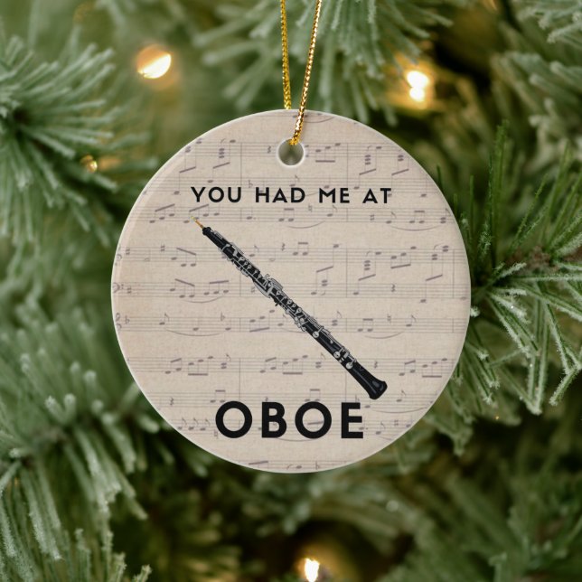Du hattest mich im Oboe Funny Oboist Spaß Keramik Ornament (Baum)