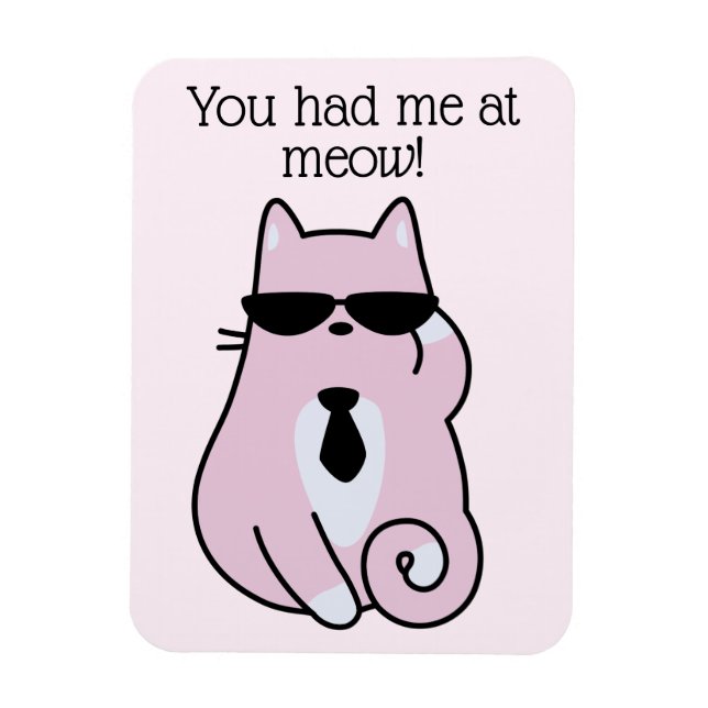 Du hattest mich in der Mitte! - Coole rosa Katze Magnet (Vertikal)