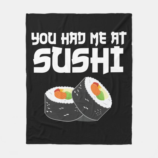 Du hattest mich in Sushi - Funny Food Fleecedecke (Vorderseite)