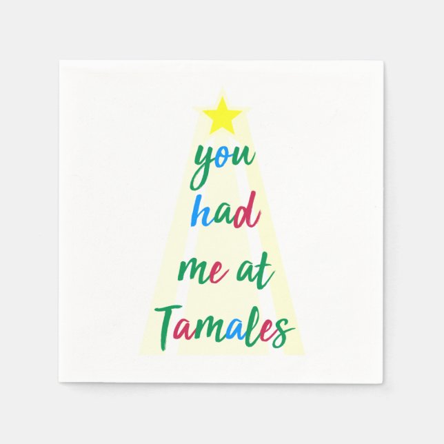 Du hattest mich in Tamales Hispanic Christmas Napk Serviette (Vorderseite)