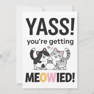 Du heiratest mich, lustige Katzenhochzeit Feiertagskarte
