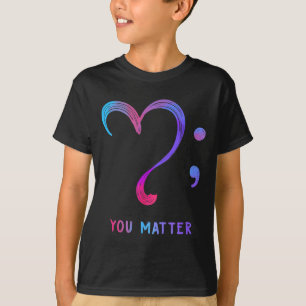 Du Herz Und Semikolon Suizidprävention T-Shirt