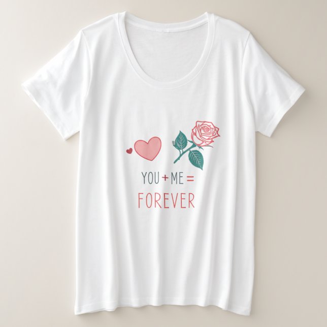 Du + Ich = ewig! T - Shirt mit weiblicher Plus-Grö (Design vorne)