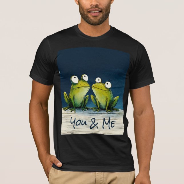 Du & Ich Frösche – Süße romantische Tierkunst T-Shirt (Vorderseite)