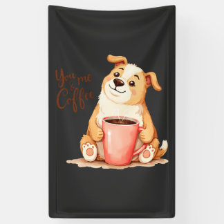 Du & ich Kaffee - Süßer Corgi & Gemütlicher Kaffee Banner