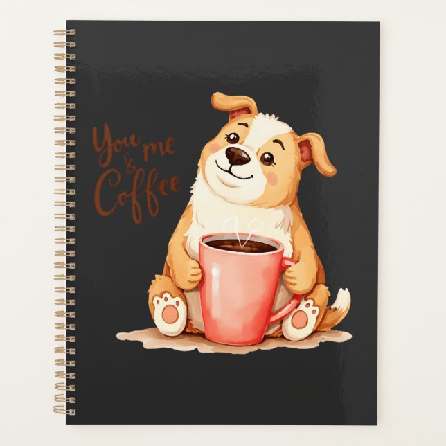 Du & ich Kaffee - Süßer Corgi & Gemütlicher Kaffee Planer (Vorderseite)
