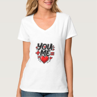Du + Ich = Liebe Valentinstag Passendes Paar T-Shirt