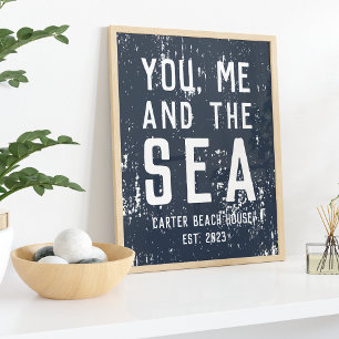 Du, ich und das Meer Personalisiertes Strandhaus Poster