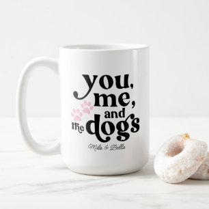 Du, ich und die Hunde Paargeschenk Minimalist Kaffeetasse