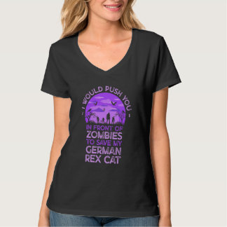 Du in Zombies schubsen, um meine deutsche Rex-Katz T-Shirt