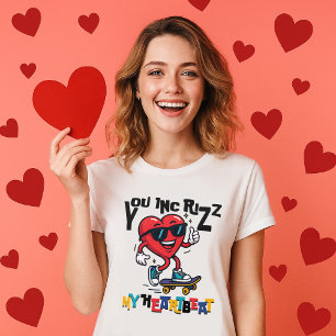 Du Inc Rizz meinen Herzschlag - Süßes Skateboard-H T-Shirt
